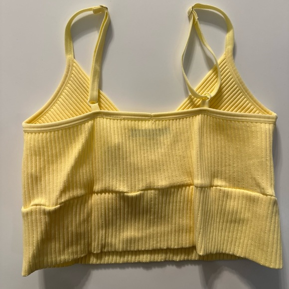 Yellow Ribbed Crop Top - Picture 3 of 5